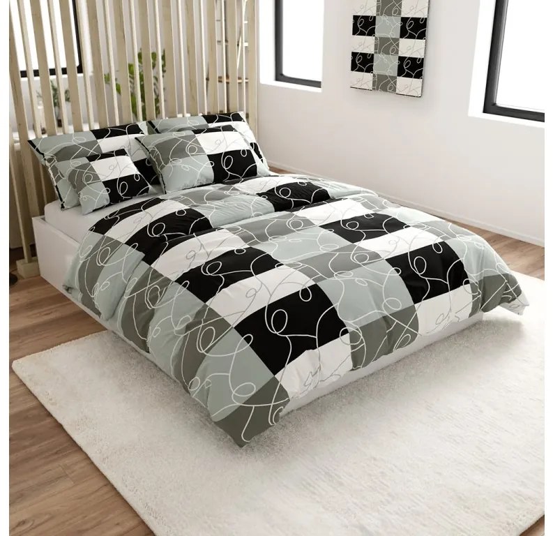 Lenjerie de pat creponata KASPARO BLEND gri Dimensiune lenjerie de pat: 70 x 90 cm | 140 x 200 cm