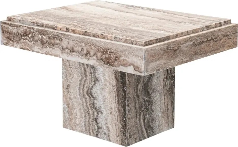 Masuta Laterala Design LUX, Travertin, Silver, Sartoria, 65x50cm