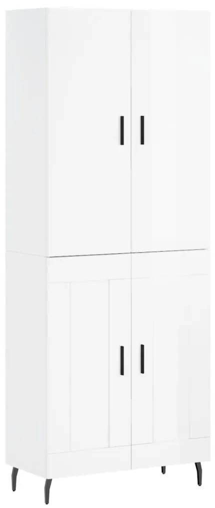 3195805 vidaXL Dulap înalt, alb extralucios, 69,5x34x180 cm, lemn compozit