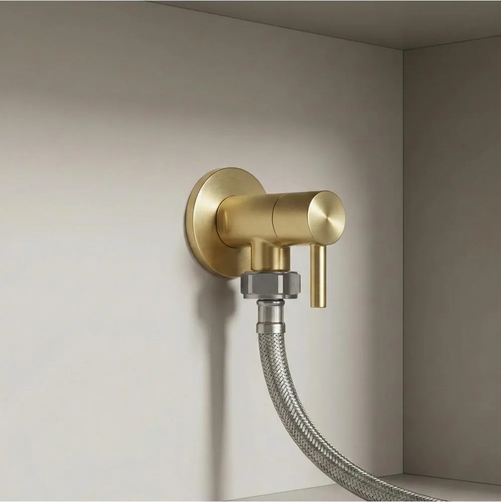 Robinet coltar 1 2   x 3 4   auriu periat