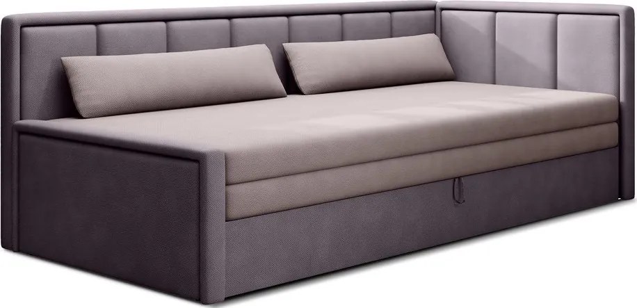 Canapea roz extensibilă/cu spațiu de depozitare cu tapițerie din chenille 214 cm Fulgeo – ELTAP