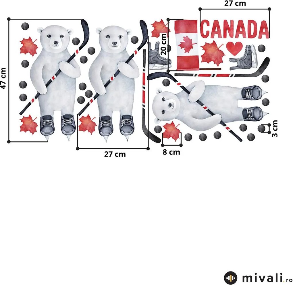 Autocolante de perete - Hochei în Canada