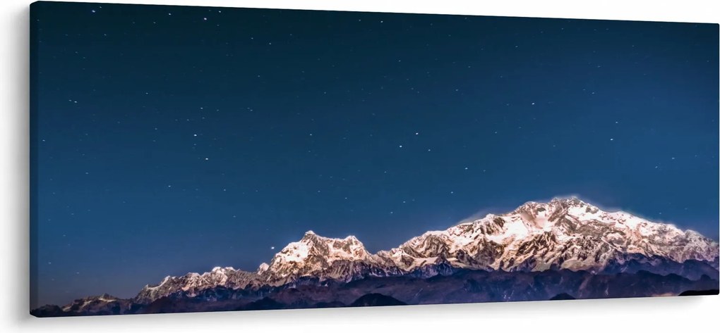 Tablou cu munți și cerul nocturn (120x50 cm)