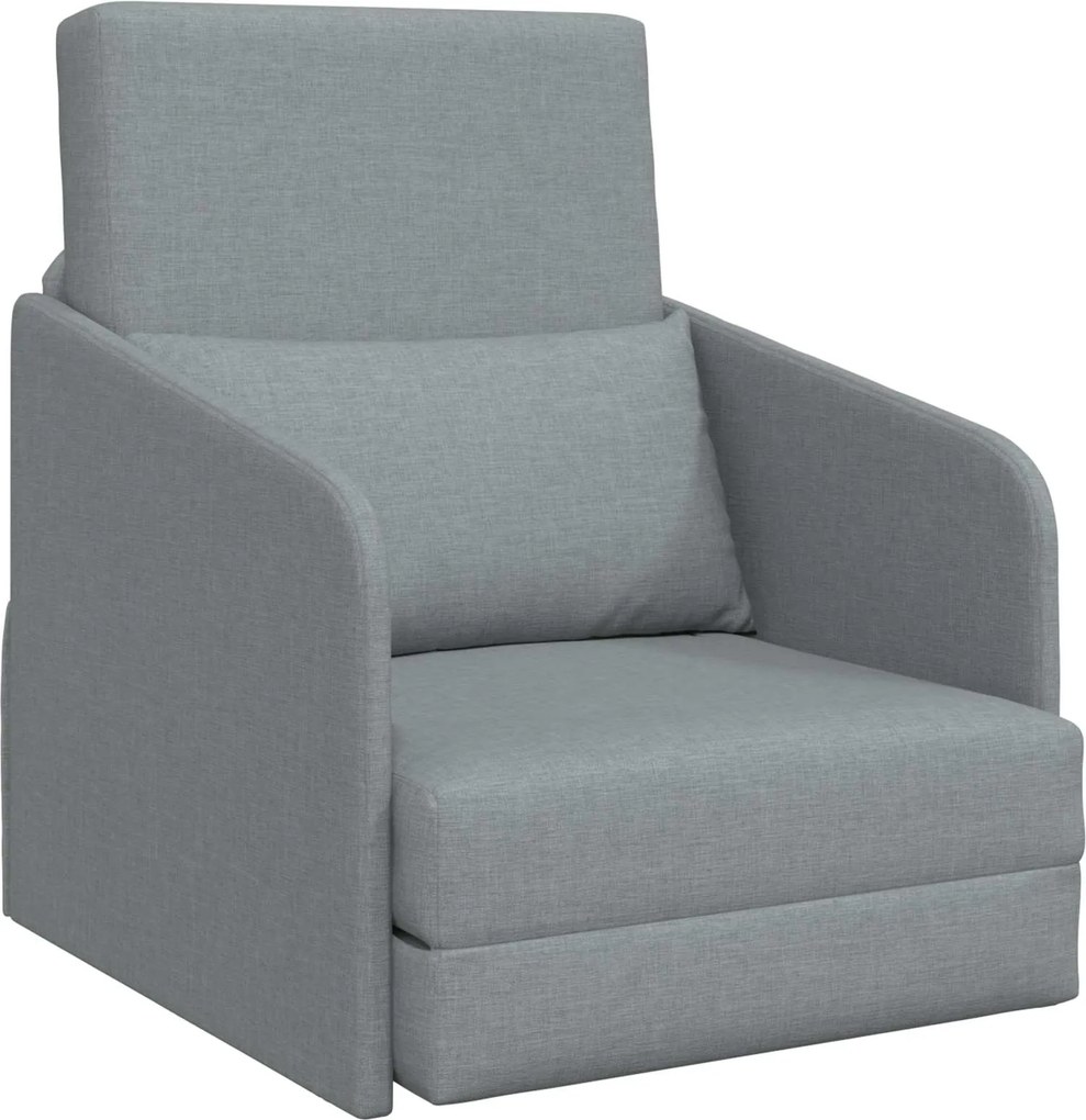 vidaXL Canapea Pliantă cu Pat Gri deschis 65 x 80 x 83 cm țesătură