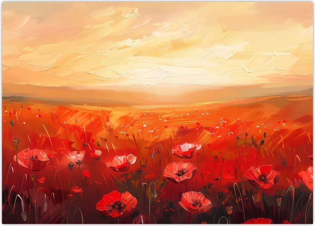 Tablou - Câmp de maci (70x50 cm)