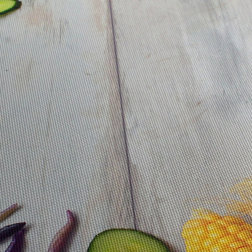 Tablou legumele (cu ceas) (90x30 cm)