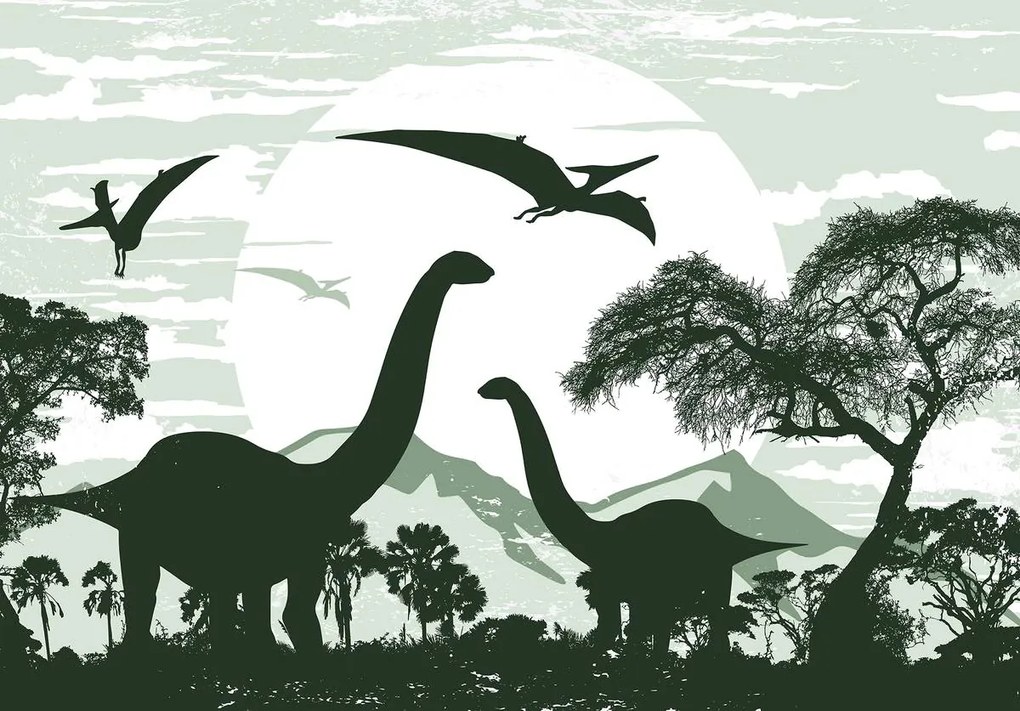 Fototapet - Dinozauri verzi 2 (254x184 cm), în 8 de alte dimensiuni noi
