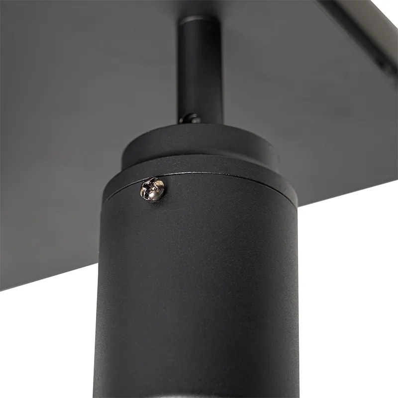 Spot modern pentru baie negru pătrat 3 lumini IP44 - Ducha