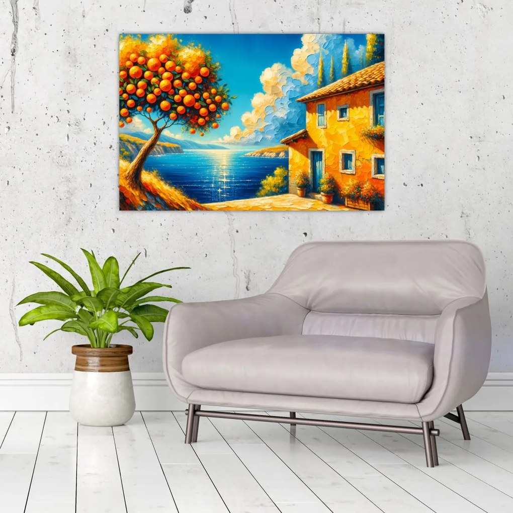 Tablou - Casă cu portocale II. (90x60 cm)
