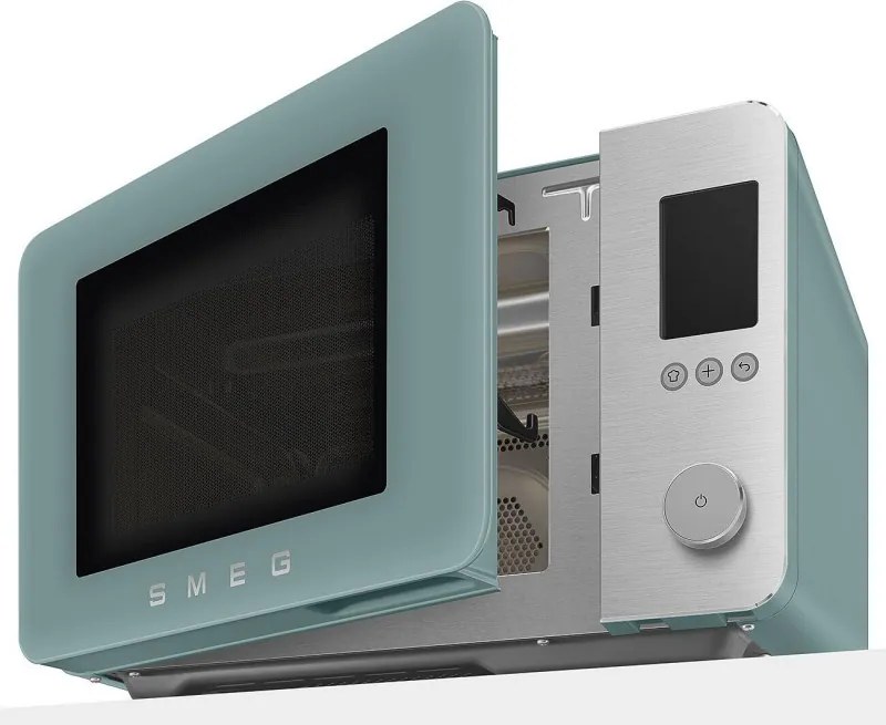 Cuptor cu microunde combinat cu aer cald SMEG Collezione MOC02EGMEU, 900 W, 27 l, 25 de programe, închidere lină, setări personalizate, verde