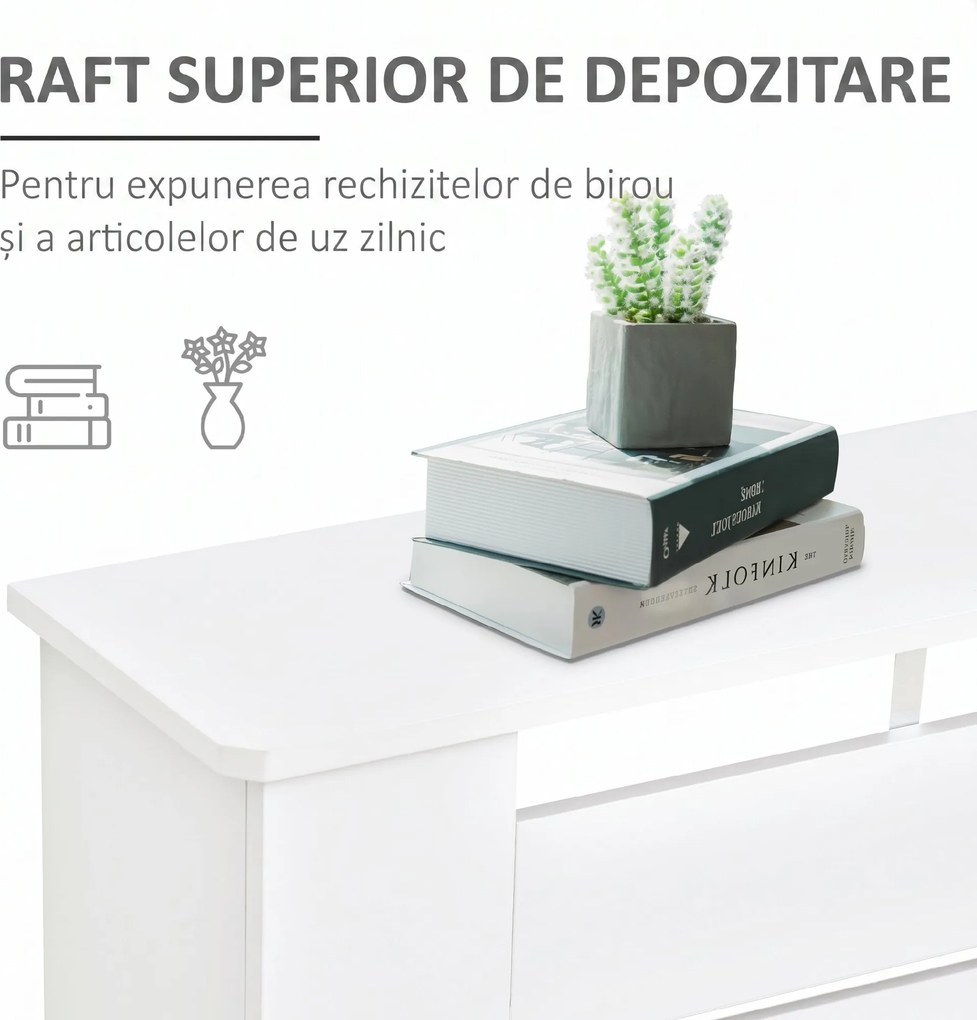 HOMCOM Mască de Calorifer cu Lamele și Raft din Lemn Alb 172x19x81 cm | Aosom Romania