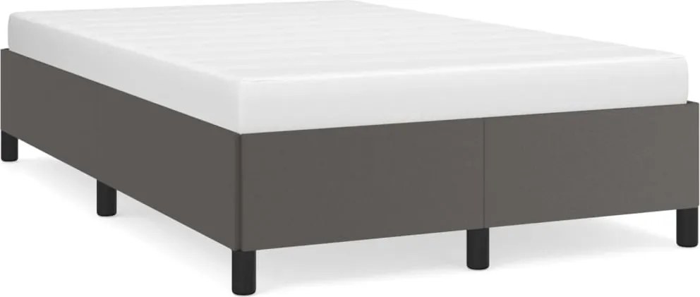 vidaXL Cadru de pat, gri, 120x200 cm, piele ecologică