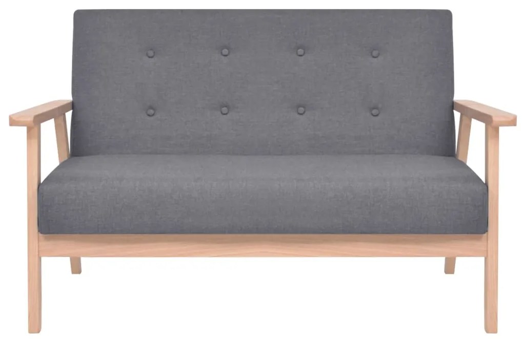 244652 vidaXL Canapea cu 2 locuri, gri închis, material textil