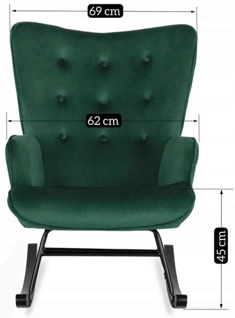 JAKS Fotoliu balansoar Elis verde