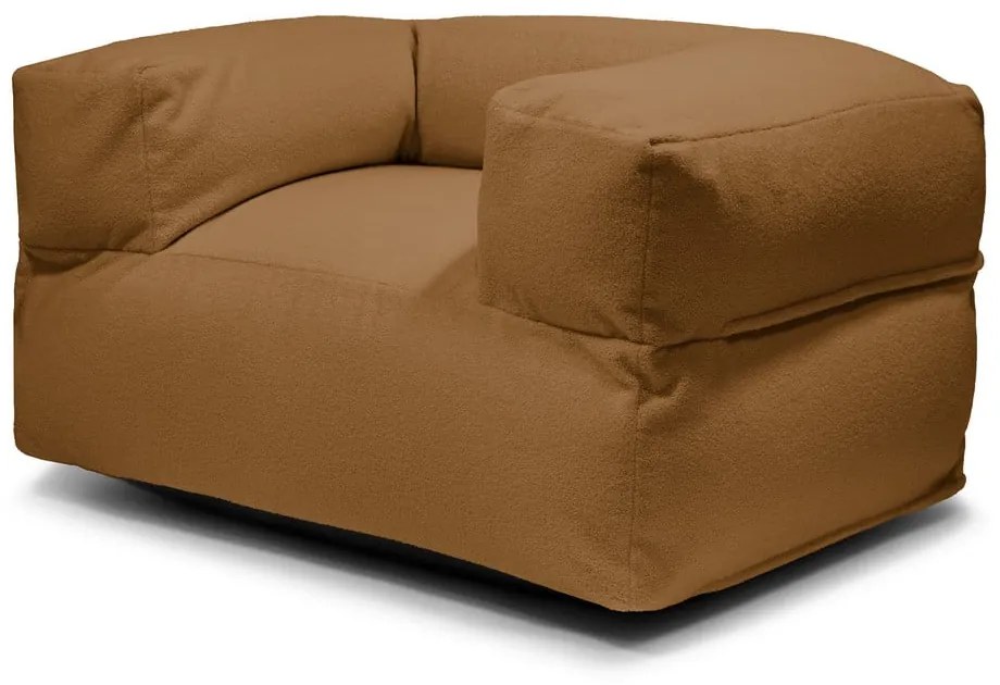 Fotoliu bean bag maro cu tapițerie din țesătură bouclé MooG – SLOWDOWN