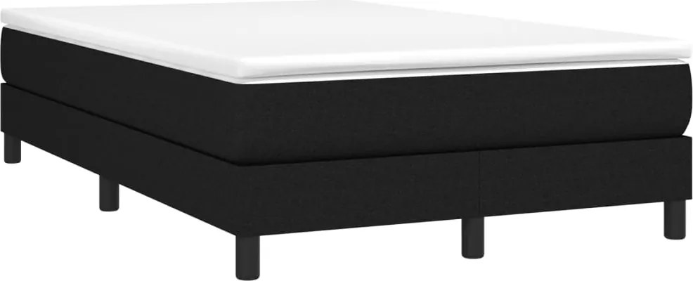 vidaXL Pat box spring cu saltea, negru, 120x190 cm, catifea