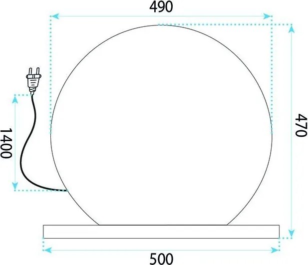 Oglindă LED HOLLYWOOD L. Gold 50 cm