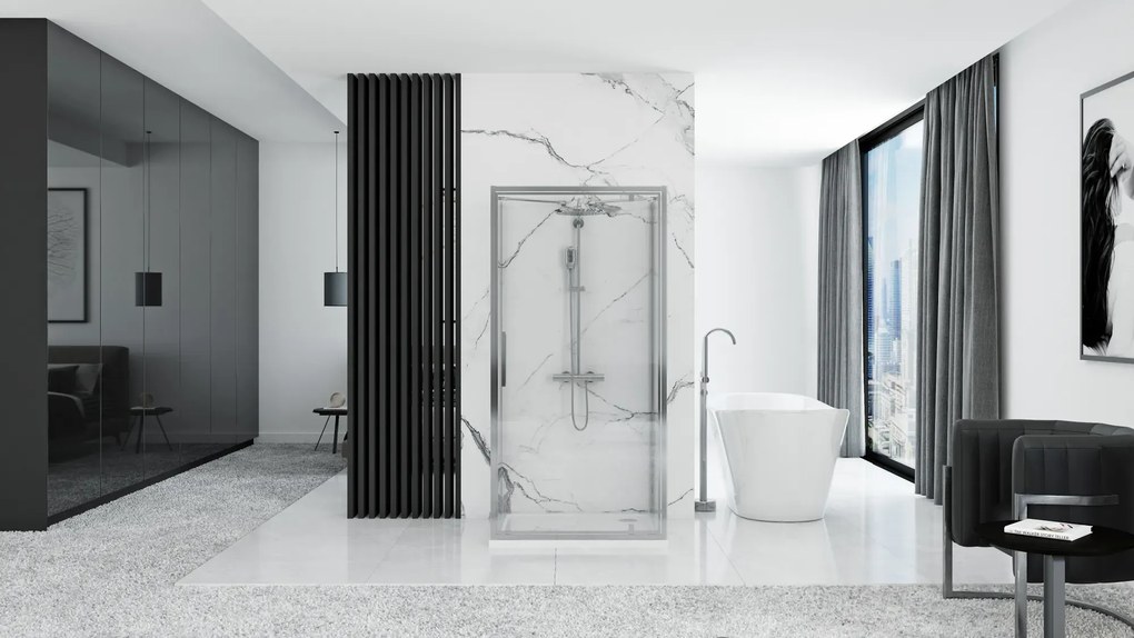 Cabina dus Rapid Swing Crom 100x80cm, Rea