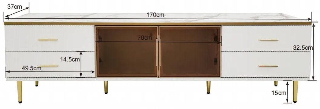 Mobilă TV cu 4 picioare, Alb | Aosom Romania