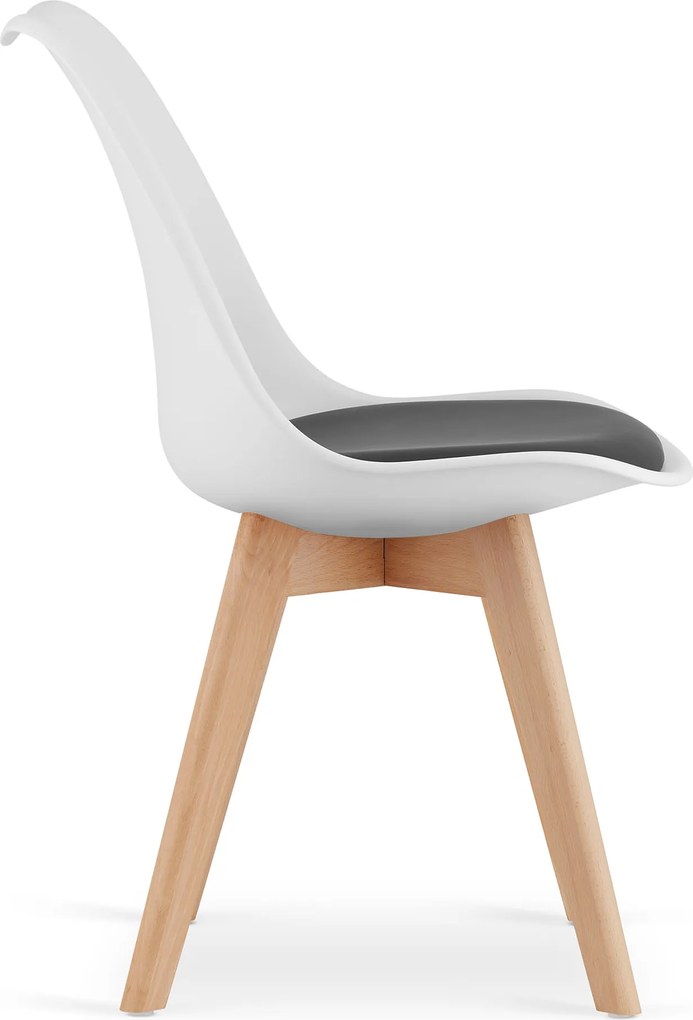 OFERTA Scaun alb-negru BALI MARK cu picioare din fag II. calitate