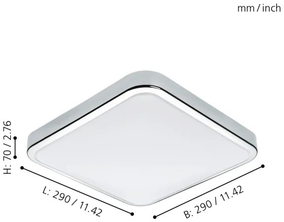 Corp de iluminat LED pentru baie Eglo 96229 MANILVA LED/16W/230V IP44