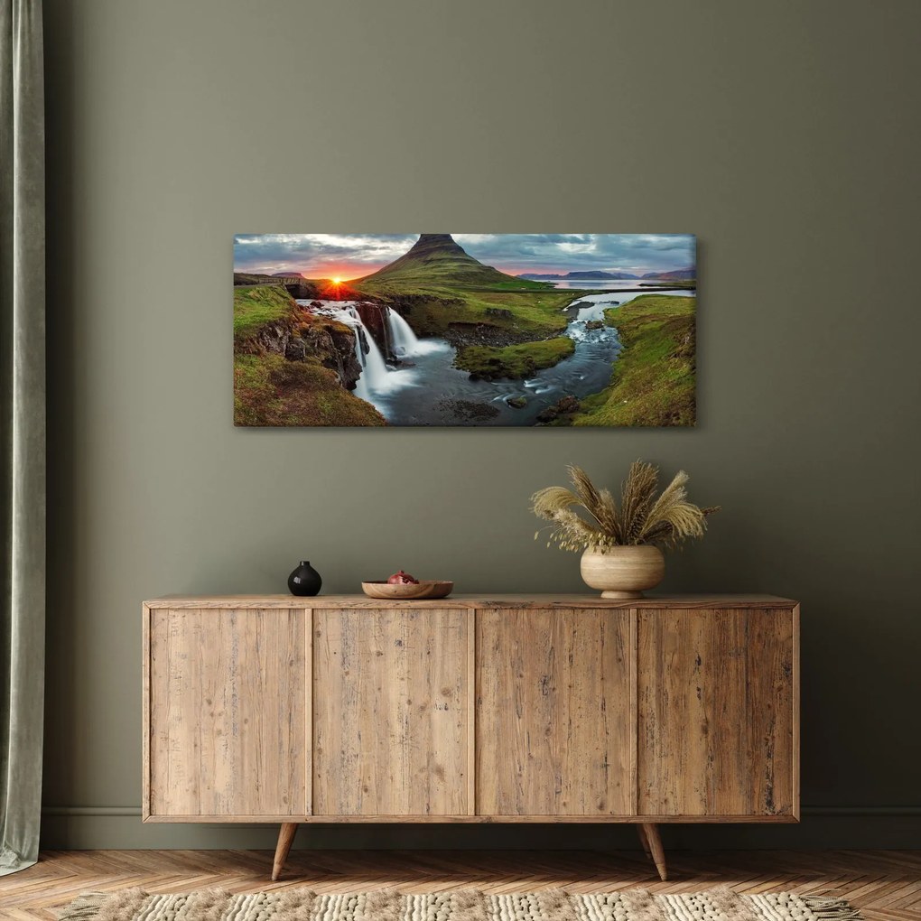 Tablou - Kirkjufell la apus (120x50 cm)