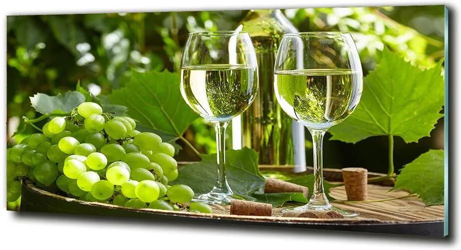 Tablou pe pe sticlă Vin alb și fructe