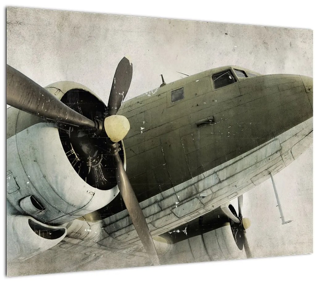 Tablou - Avion vechi cu elice (70x50 cm)