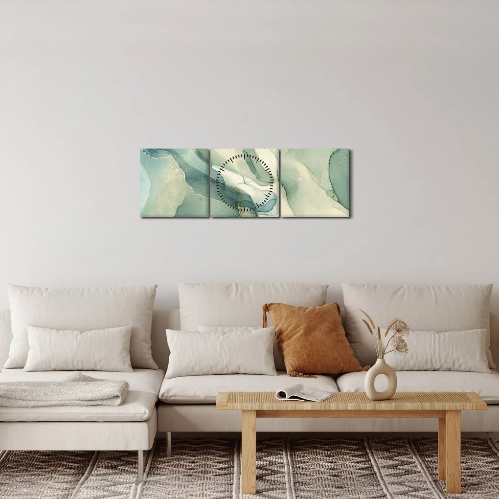 Tablou - Abstract cerneală 3 (cu ceas) (90x30 cm)