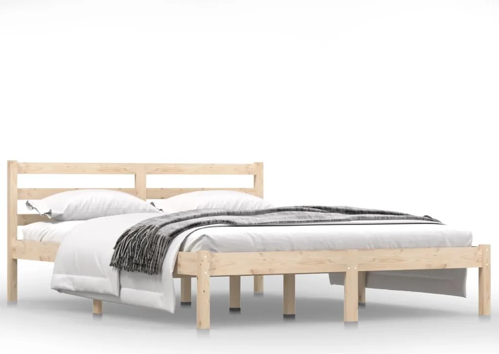 vidaXL Cadru de pat, 140x190 cm, lemn masiv de pin