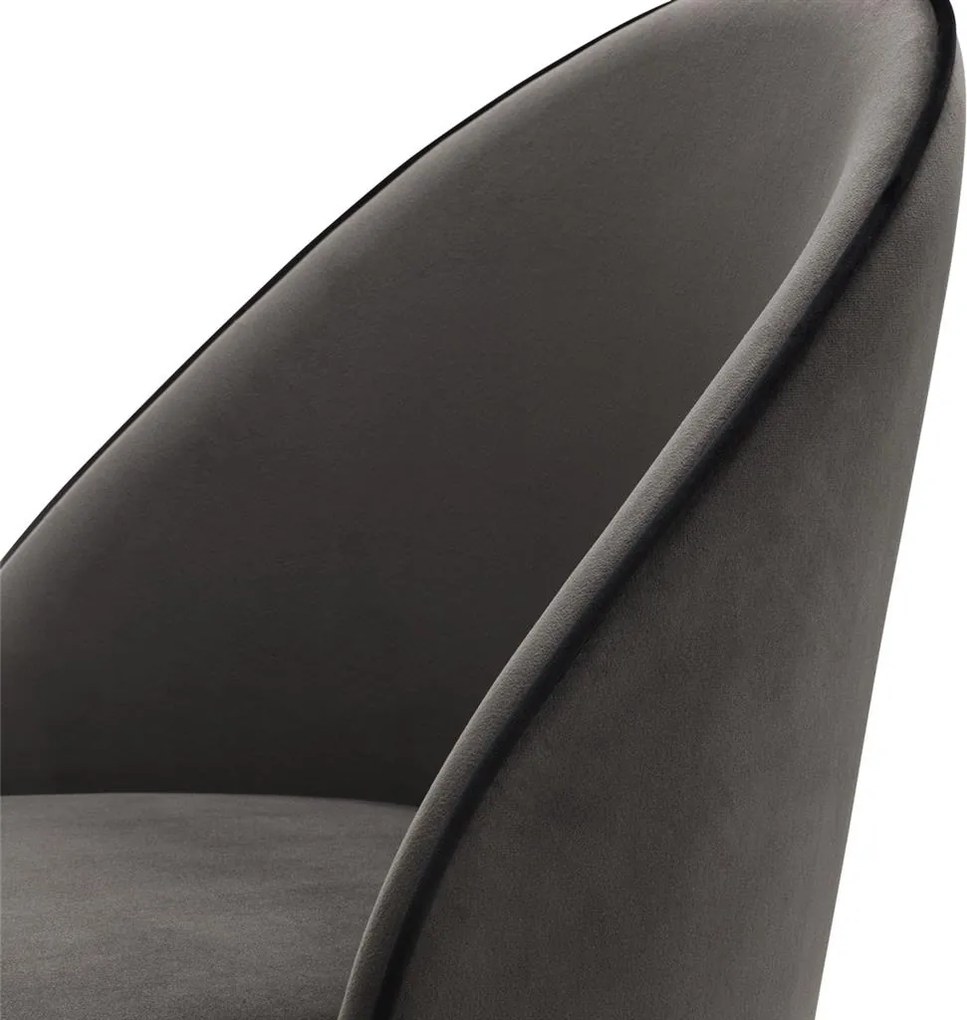 Set de 2 scaune elegante design LUX Cooper, catifea gri inchis 113125 HZ