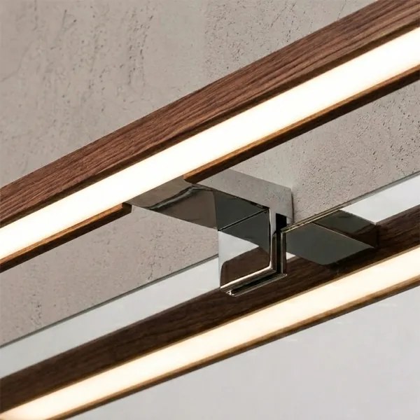 Brilagi-LED Iluminare oglindă pentru baie WOODY MIRROR 3în1 LED/8W/230V IP44 crom/stejar/cireș