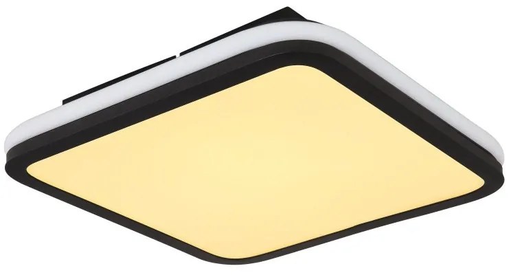 Plafoniera LED RGB cu telecomanda design modern Jaxxi negru 35x35cm