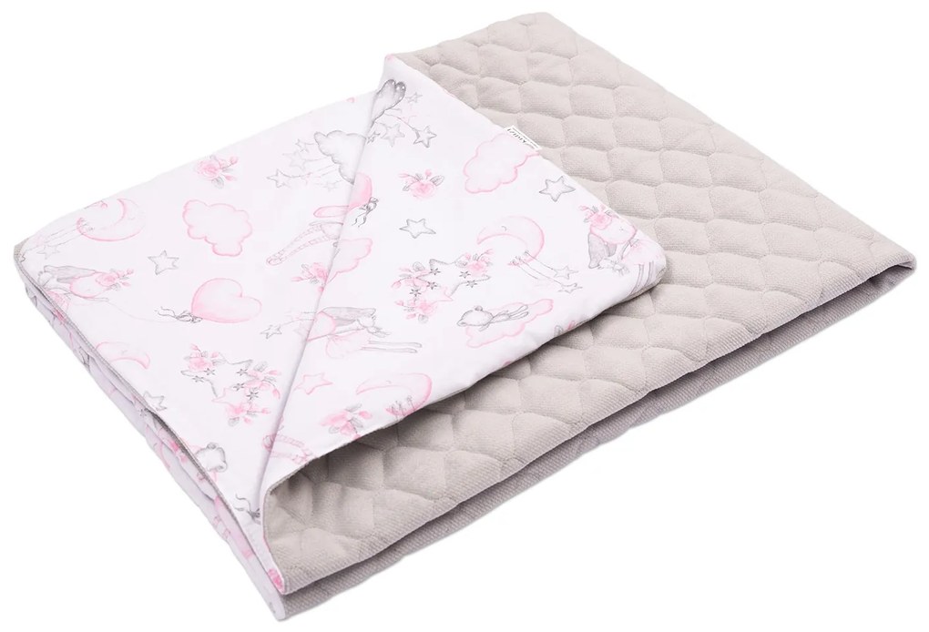 Paturica matlasata cu doua fete 100x75 cm Kidizi Velvet Fairy Clouds