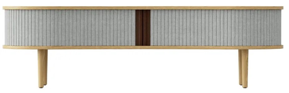Masă TV gri/în culoare naturală cu aspect de lemn de stejar 140x40 cm Audacious – UMAGE