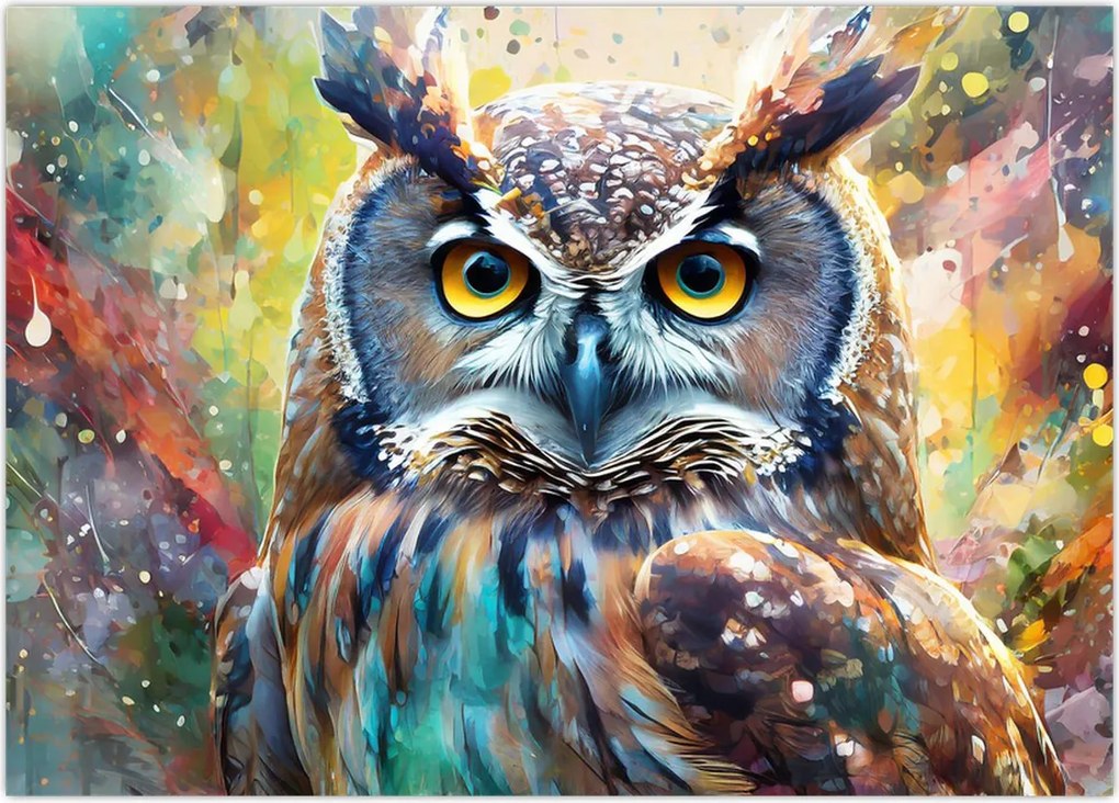 Tablou - Pictură de o bufniță (70x50 cm)