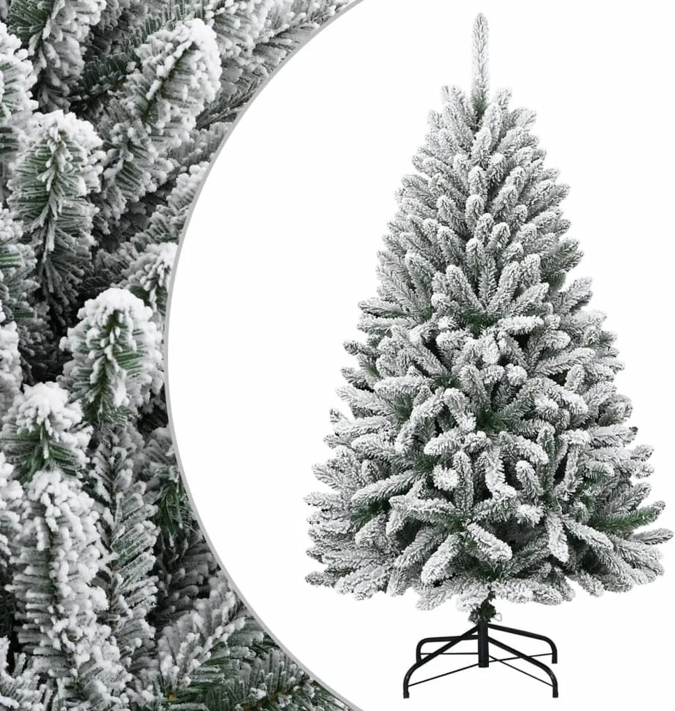 vidaXL Brad de Crăciun artificial cu balamale și zăpadă, 120 cm