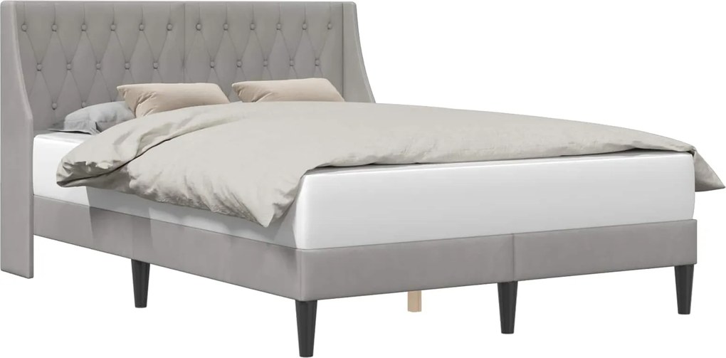 vidaXL Cadru de pat cu headboard Gri deschis 120 x 190 cm Catifea