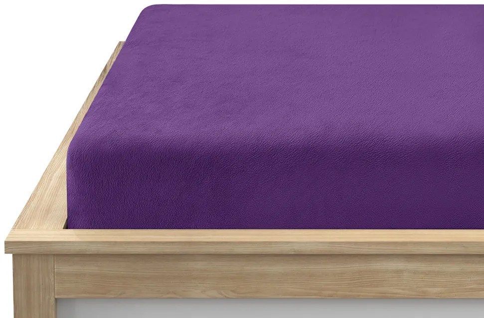 Cearsaf Cocolino microplus cu elastic SOFT 90x200 cm mov inchis