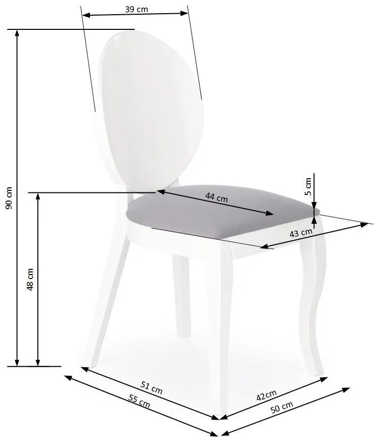 Set masa extensibila Joseph L150-190 cm + 4 scaune Verdi gri/alb