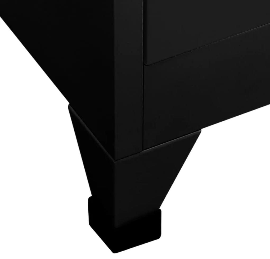 Fiset, negru, 90x45x180 cm, otel 1, Negru, cu 9 dulapuri