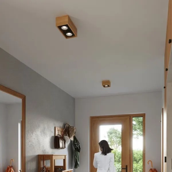 Plafonieră QUATRO 2xGU10/40W/230V lemn