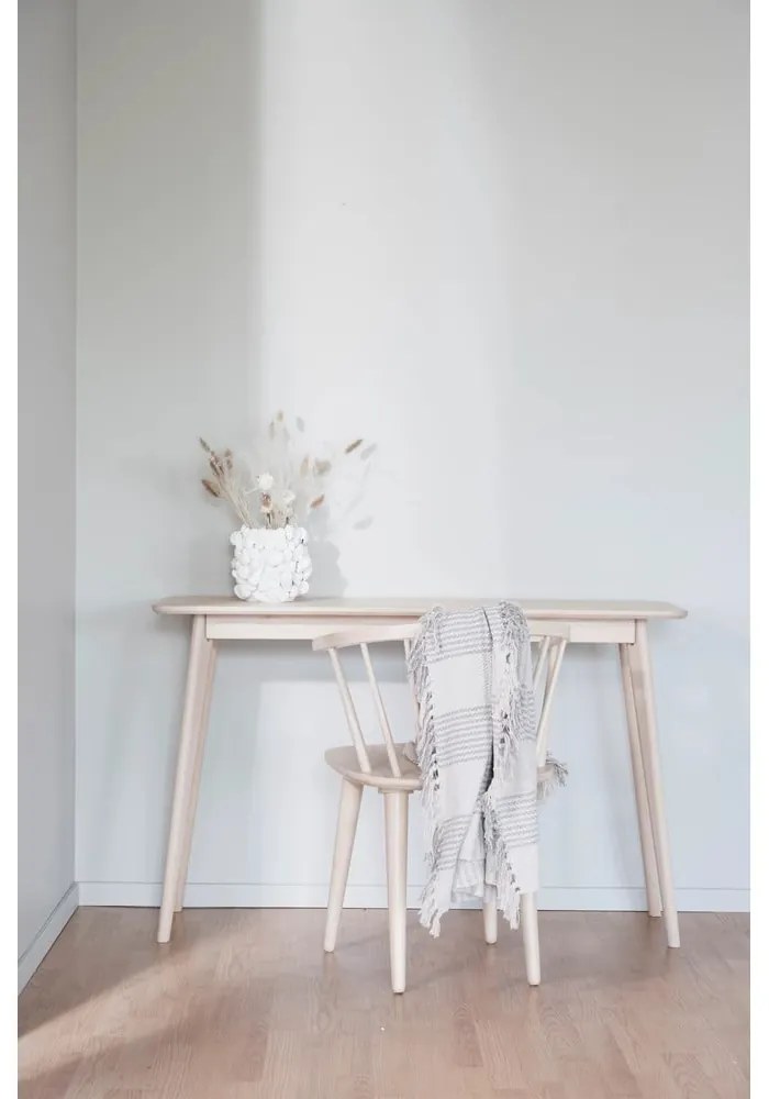 Masă consolă în culoare naturală cu aspect de lemn de stejar 120x40 cm Yumi - Rowico