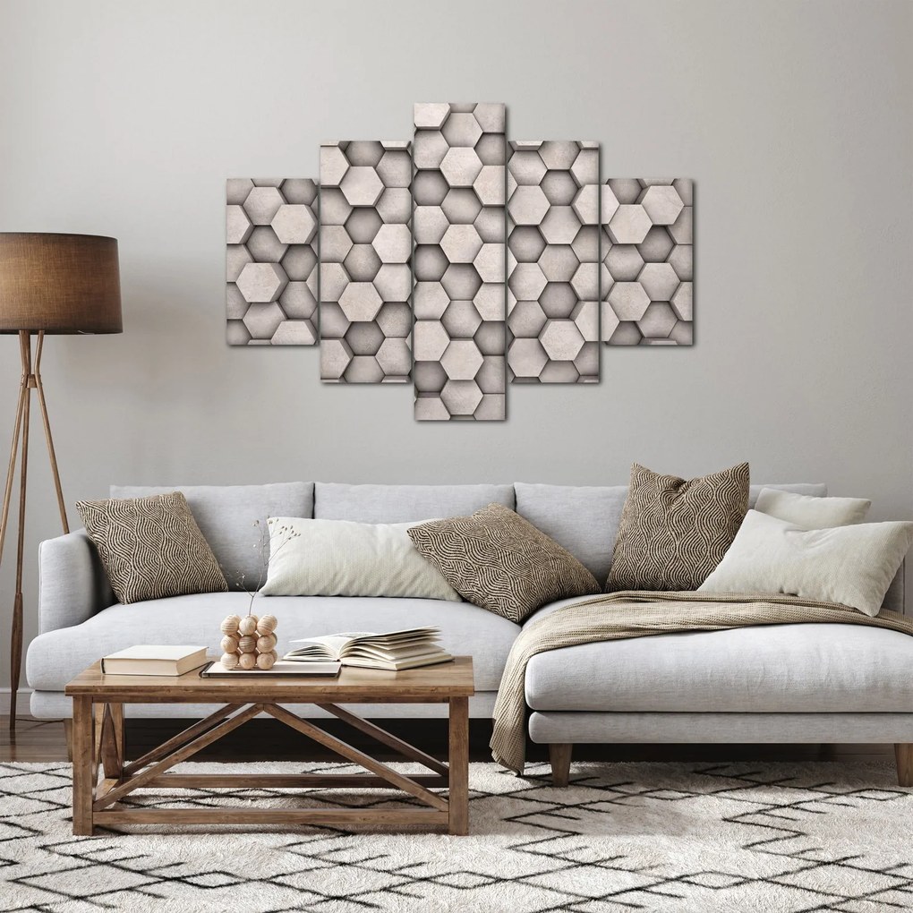 Tablou - Hexagoane design beton (150x105 cm)