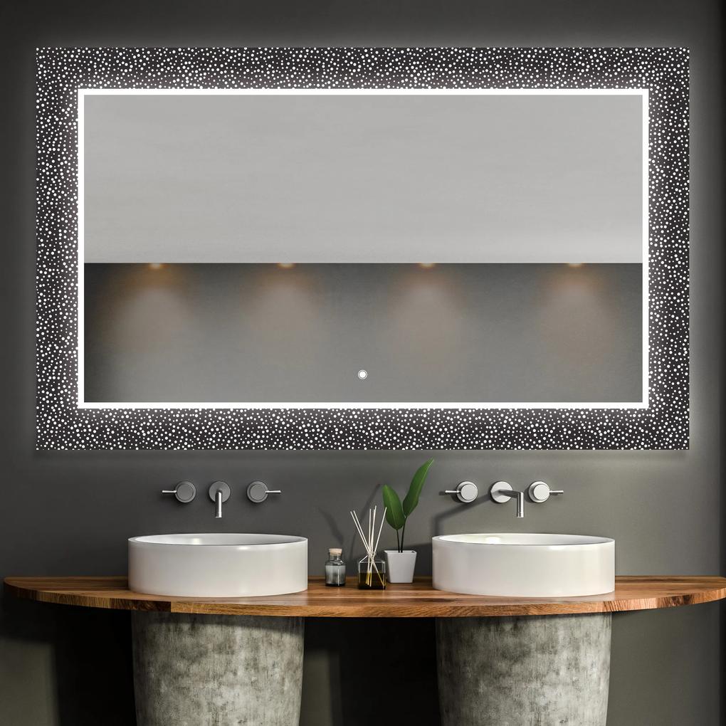 Oglindă decorativă cu iluminare de fundal pentru baie - Dotts
