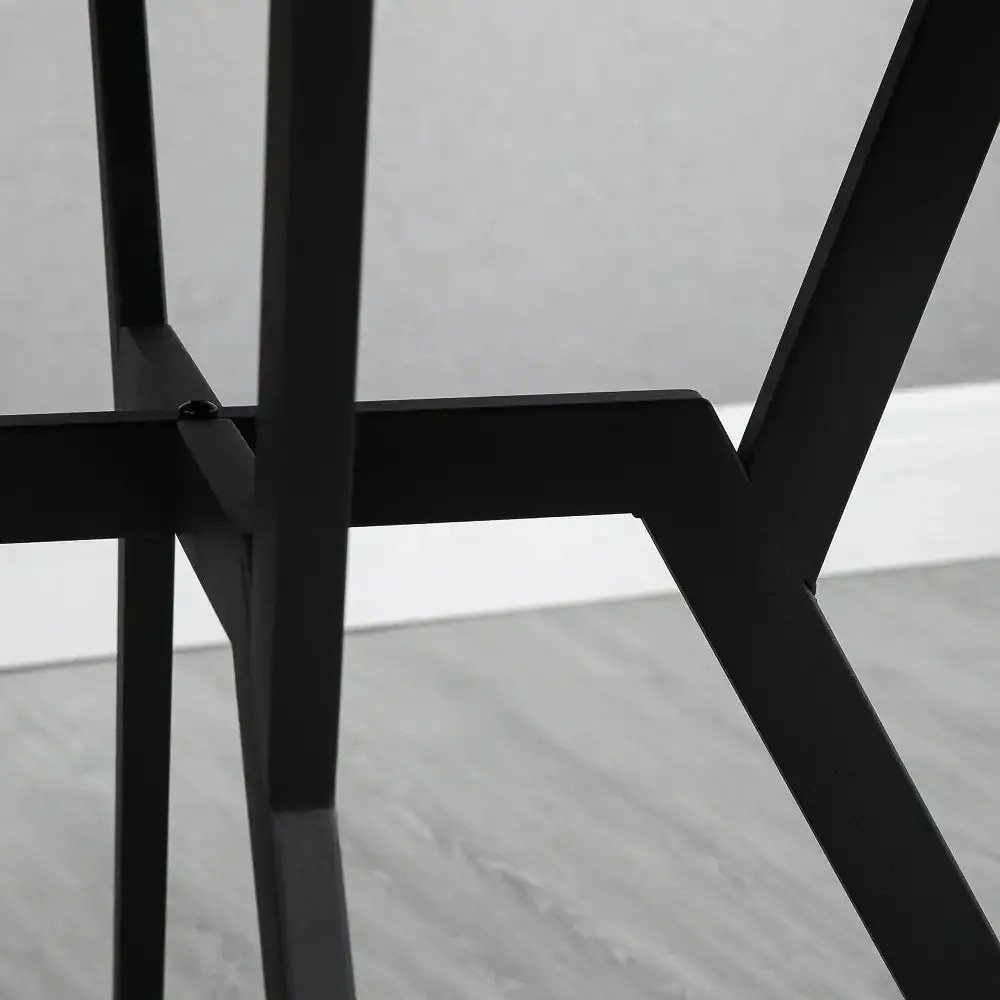 Masa rotunda de bucatarie Agatha, picior de masă din metal, blat 90 cm