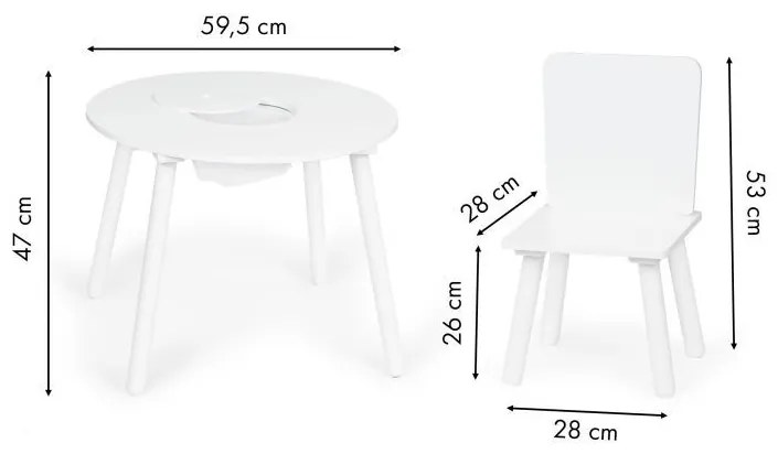 Masa copii din lemn MODERN + 2 scaune