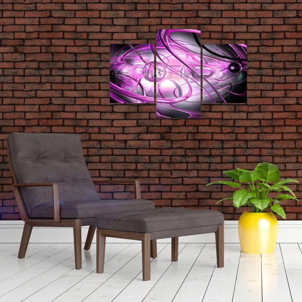 Tabloul cu abstracție frumoasă în violet (90x60 cm)