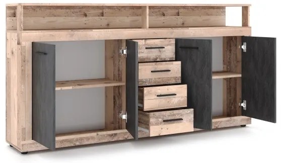 Comodă RUNA, maro deschis/antracit