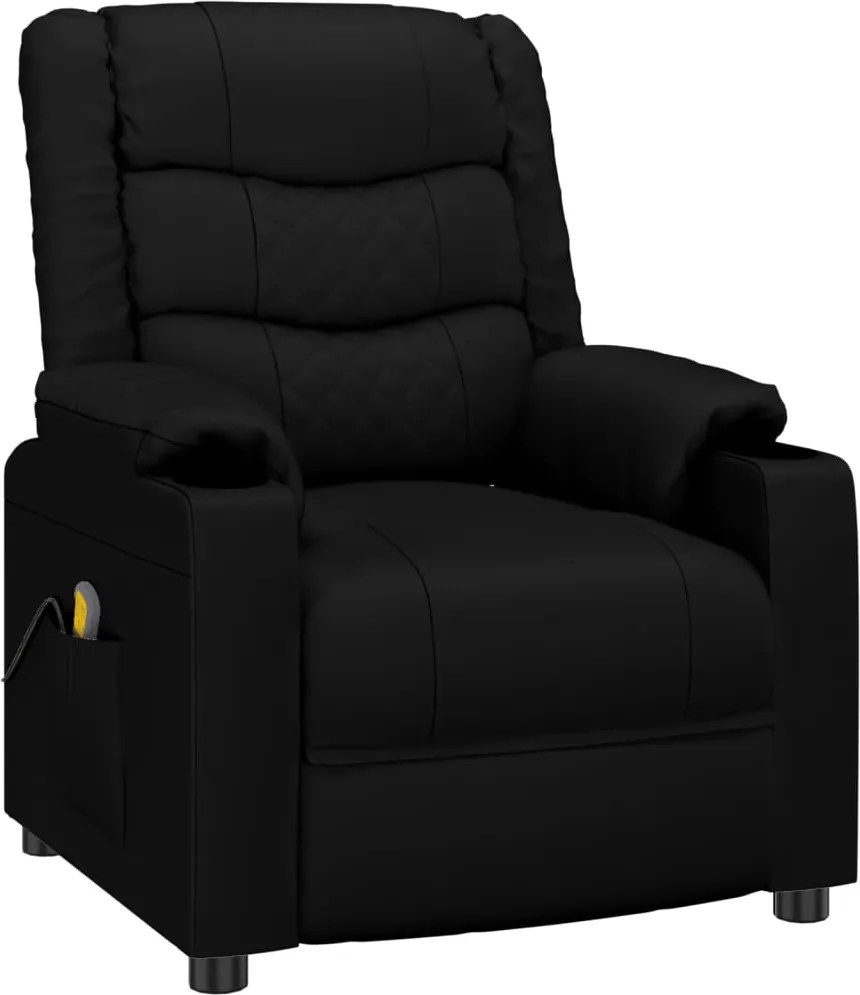 vidaXL Fotoliu de masaj, negru, piele ecologică